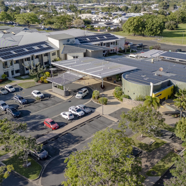 Mercy Place Cairns drone shot of front entrance and carpark